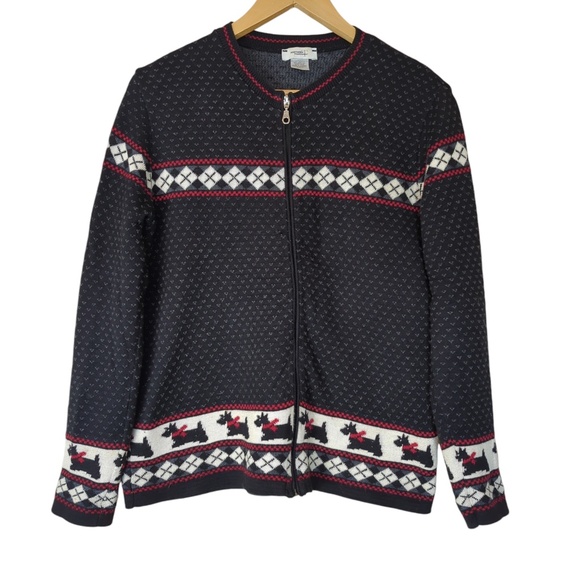 Scottish Terrier Cardigan Sweater (relaxed fit) - Picture 3 of 12